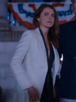 The Diplomat S02 Keri Russell White Wool Coat