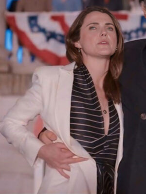 The Diplomat S02 Keri Russell White Wool Coat