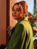 The Family S01 Devin Akin Green Wool Trench Coat