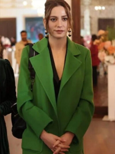 The Family S01 Devin Akin Green Wool Trench Coat