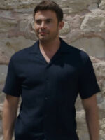 The Groomsmen Second Chances Jonathan Bennett Blue Cotton Shirt
