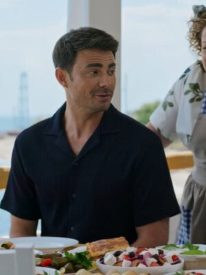 The Groomsmen Second Chances Jonathan Bennett Blue Cotton Shirt