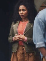 The Irrational 2024 Tara Moore Green Real Leather Jacket