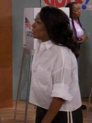 The Neighborhood S07 Tichina Arnold White Cotton Shirt