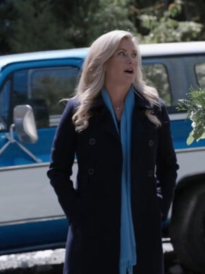 This Time Each Year 2024 Alison Sweeney Blue Wool Coat