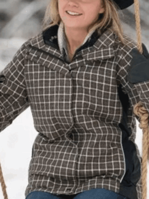 Amy Fleming Heartland Plaid Zipper Jacket