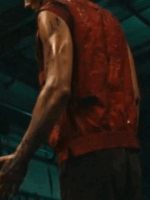 Bill Skarsgård Boy Kills World 2024 Red Costume Vest