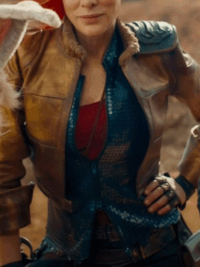 Borderlands 2024 Cate Blanchett Brown Leather Jacket