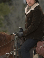 Longmire Lou Diamond Phillips Brown Leather Coat