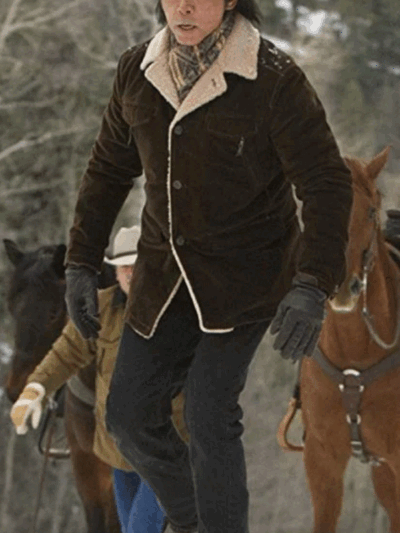 Longmire Lou Diamond Phillips Brown Leather Coat