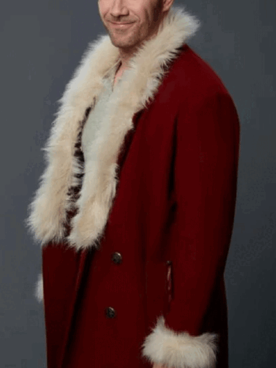 Luke Macfarlane Catch Me If You Claus Red Santa Wool Coat