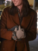 Mackenzie Davis Happiest Season Brown Wool Coat