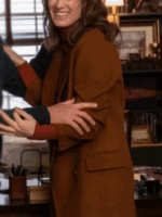 Mackenzie Davis Happiest Season Brown Wool Coat
