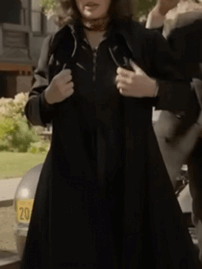 Margot Robbie Amsterdam 2022 Mid Length Black Coat