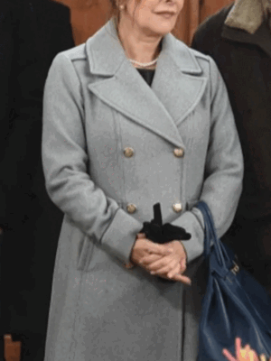 Marina Sirtis My Christmas Prince Grey Wool Coat